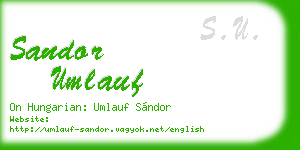 sandor umlauf business card
